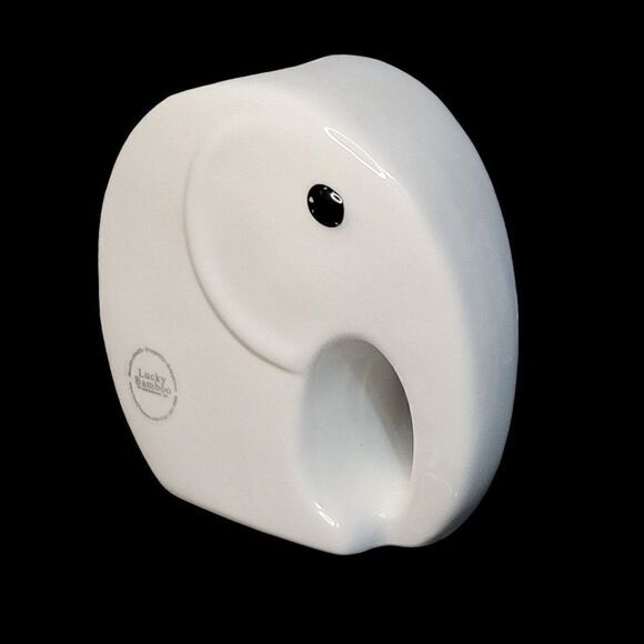 Lucky Bamboo White Elephant Planter/Vase - Picture 1 of 10